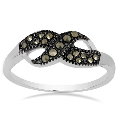 0.217 CT AUSTRIAN MARCASITE STERLING SILVER RINGS #VR029078